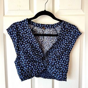 Free People Linen Crop Top